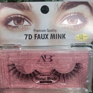 Set. 7D Faux Mink False Eyelash and Dark Color Brush On Adhesive.